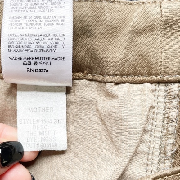MOTHER Misfit Crop Moss Zipper Pants 27 - Picture 11 of 12